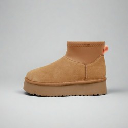 Women's European and American style punk boots for 2024, new style, round toe, metal buckle, thick sole, short boots