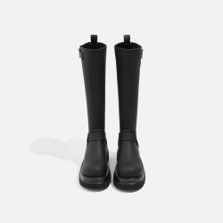 Spicy thick-soled elastic long boots for petite women, high boots, height-increasing, leg-hugging, slimming, sweet and cool, long and slender boots