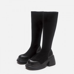 Short boots for small women with high heels, thick sole stretchy boots, height-increasing, leg-hugging, slimming, sweet and cool Martin boots for women, breathable and thin
