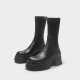 2022 new style cross-border foreign trade short boots for women thick sole groove sole mid-calf elastic boots back zipper Martin boots