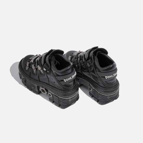 2025 new style camellia thick-soled loafers for women, British style small leather shoes, two-wear high-soled shoes for short women, single shoes