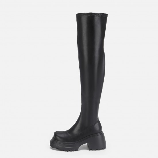 Winter new style thick sole height-increasing short boots for women, thick sole long boots, over-the-knee boots, mid-calf stretchy boots, suede slim boots Winter new style thick sole height-increasing short boots for women, thick sole long boots, over-the-knee boots, mid-calf stretchy boots, suede slim boots