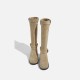 2024 best-selling European and American British style boots for women, thick-soled, height-increasing, short boots, mid-calf boots, back zipper, slimming, knee-high boots