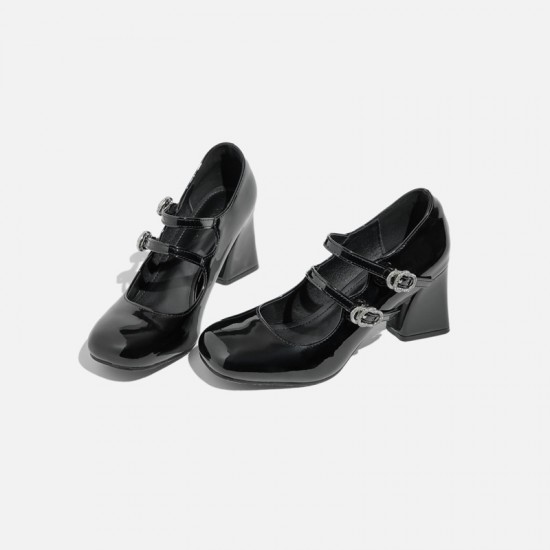 Small leather shoes for women, two-wear slip-on British style, thick-soled high-heel platform laced loafers for women, single shoes Small leather shoes for women, two-wear slip-on British style, thick-soled high-heel platform laced loafers for women, single shoes