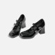 Small leather shoes for women, two-wear slip-on British style, thick-soled high-heel platform laced loafers for women, single shoes Small leather shoes for women, two-wear slip-on British style, thick-soled high-heel platform laced loafers for women, single shoes