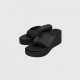 Cross-border foreign trade spicy girl flip-flops platform thick sole wedge strappy toe sandals silk texture women's outdoor sandals versatile