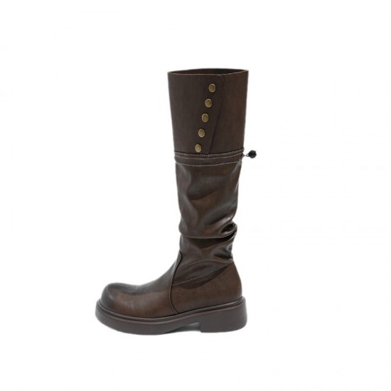 Retro western cowboy boots for women, autumn/winter suede long boots, thick-soled, height-increasing, slimming, knee-high boots Retro western cowboy boots for women, autumn/winter suede long boots, thick-soled, height-increasing, slimming, knee-high boots