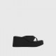 Cross-border foreign trade spicy girl flip-flops platform thick sole wedge strappy toe sandals silk texture women's outdoor sandals versatile