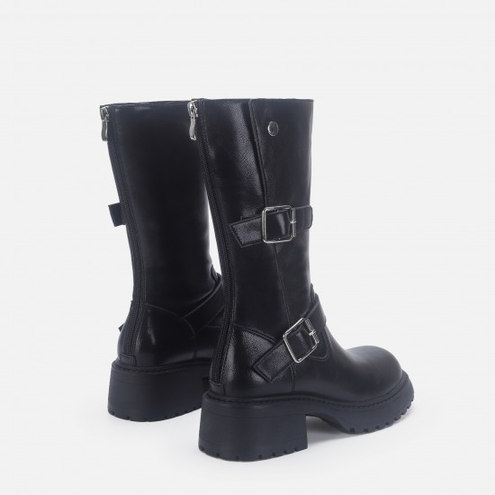 2024 best-selling European and American British style boots for women, thick-soled, height-increasing, high boots, mid-calf boots, back zipper, slimming, knee-high boots 2024 best-selling European and American British style boots for women, thick-soled, height-increasing, high boots, mid-calf boots, back zipper, slimming, knee-high boots