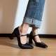 Chunky heel Mary Janes for women, high heels, 2025 new style for short women, French JK small leather shoes