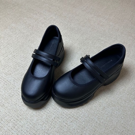French thick heel shallow mouth thick sole Mary Jane shoes for women 2025 spring new style school style elegant shoes for skirts loafers French thick heel shallow mouth thick sole Mary Jane shoes for women 2025 spring new style school style elegant shoes for skirts loafers