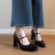 2025 new style French Mary Janes for women, high-end chunky heel high heels, shallow-toe small leather shoes, water crystal single shoes 2025 new style French Mary Janes for women, high-end chunky heel high heels, shallow-toe small leather shoes, water crystal single shoes