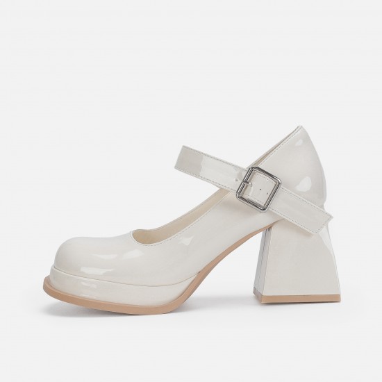 Women's high heels shoes thick heel retro Mary Jane shoes platform sole round head one-strap Japanese JK girl small leather shoes Women's high heels shoes thick heel retro Mary Jane shoes platform sole round head one-strap Japanese JK girl small leather shoes