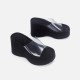 Women's French high-heeled shoes, retro black college style, one-buckle square-toe, thick-soled, chunky heel, small leather shoes, Mary Jane shoes Women's French high-heeled shoes, retro black college style, one-buckle square-toe, thick-soled, chunky heel, small leather shoes, Mary Jane shoes