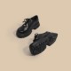 Small leather shoes summer 2021 new style thick sole platform small black shoes for women Japanese large size leather shoes school British style