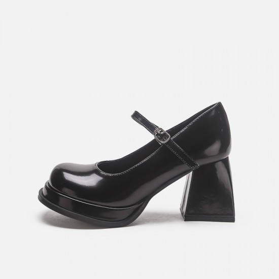 2023 spring new style high heels for women genuine leather retro school style thick heel single shoes black round head Mary Jane shoes Knee-high boots for women, no label version, suitable for petite women, spicy thick-soled elastic boots, height-increasi 2023 spring new style high heels for women genuine leather retro school style thick heel single shoes black round head Mary Jane shoes Knee-high boots for women, no label version, suitable for petite women, spicy thick-soled elastic boots, height-increasi