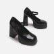Mary Jane high heels for women, 2023 new style, black retro punk small leather shoes, strappy buckle, round head single shoes Mary Jane high heels for women, 2023 new style, black retro punk small leather shoes, strappy buckle, round head single shoes