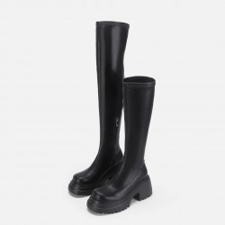 Winter new style thick sole height-increasing short boots for women, thick sole long boots, over-the-knee boots, mid-calf stretchy boots, suede slim boots