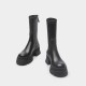 2022 new style cross-border foreign trade short boots for women thick sole groove sole mid-calf elastic boots back zipper Martin boots