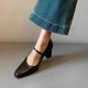 2025 new style French Mary Janes for women, high-end chunky heel high heels, shallow-toe small leather shoes, water crystal single shoes 2025 new style French Mary Janes for women, high-end chunky heel high heels, shallow-toe small leather shoes, water crystal single shoes