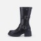 2024 best-selling European and American British style boots for women, thick-soled, height-increasing, high boots, mid-calf boots, back zipper, slimming, knee-high boots
