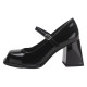 Women's French Mary Jane shoes, chunky heel, 2024 new style, black and white color block, versatile high-heeled small leather shoes Women's French Mary Jane shoes, chunky heel, 2024 new style, black and white color block, versatile high-heeled small leather shoes