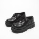 Small leather shoes summer 2021 new style thick sole platform small black shoes for women Japanese large size leather shoes school British style