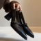 Sweet bowknot elegant pointed-toe thin-heel high-heeled shoes, 2025 new style, height-increasing, slimming, closed-toe sandals