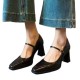 2025 new style French Mary Janes for women, high-end chunky heel high heels, shallow-toe small leather shoes, water crystal single shoes 2025 new style French Mary Janes for women, high-end chunky heel high heels, shallow-toe small leather shoes, water crystal single shoes