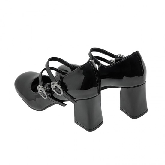 Small leather shoes for women, two-wear slip-on British style, thick-soled high-heel platform laced loafers for women, single shoes Small leather shoes for women, two-wear slip-on British style, thick-soled high-heel platform laced loafers for women, single shoes