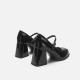 Women's French Mary Jane shoes, chunky heel, 2024 new style, black and white color block, versatile high-heeled small leather shoes Women's French Mary Jane shoes, chunky heel, 2024 new style, black and white color block, versatile high-heeled small leather shoes