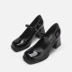 Women's French Mary Jane shoes, chunky heel, 2024 new style, black and white color block, versatile high-heeled small leather shoes Women's French Mary Jane shoes, chunky heel, 2024 new style, black and white color block, versatile high-heeled small leather shoes