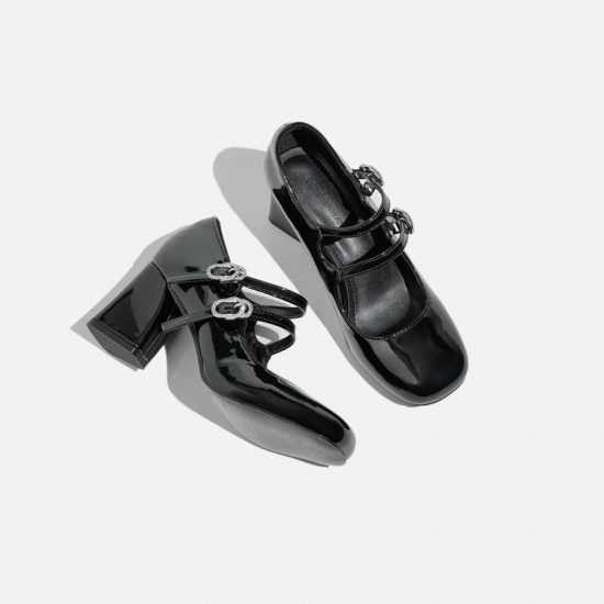 Small leather shoes for women, two-wear slip-on British style, thick-soled high-heel platform laced loafers for women, single shoes Small leather shoes for women, two-wear slip-on British style, thick-soled high-heel platform laced loafers for women, single shoes