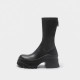 2022 new style cross-border foreign trade short boots for women thick sole groove sole mid-calf elastic boots back zipper Martin boots