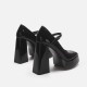 Mary Jane high heels for women, 2023 new style, black retro punk small leather shoes, strappy buckle, round head single shoes Mary Jane high heels for women, 2023 new style, black retro punk small leather shoes, strappy buckle, round head single shoes