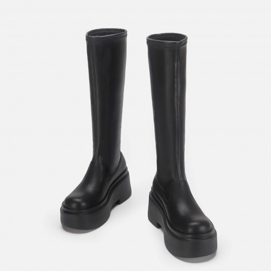Women's thick-soled loafers, one-step-on, two-wear, platform soles, small leather shoes, height-increasing, British style, single shoes