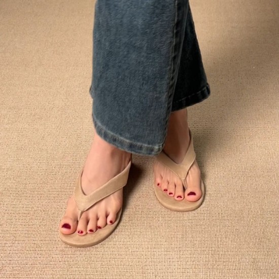 Cross-border foreign trade 2025 summer round head wedge strappy women's sandals casual and fashionable high heels flip-flops Cross-border foreign trade 2025 summer round head wedge strappy women's sandals casual and fashionable high heels flip-flops