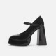 Mary Jane high heels for women, 2023 new style, black retro punk small leather shoes, strappy buckle, round head single shoes Mary Jane high heels for women, 2023 new style, black retro punk small leather shoes, strappy buckle, round head single shoes